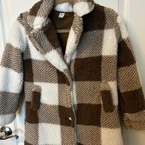 SHEIN Tan and Cream Sherpa Jacket